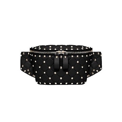 [스페셜오더]VALENTINO-SW2B0B46 발렌티노 블랙 락스터드 스파이크 이미테이션 벨트 힙색