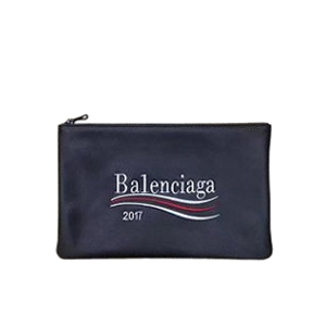 BALENCIAGA-발렌시아가 익스플로러 Balenciaga 2017 자수 디테일 블랙 가죽 스몰 클러치/포쉐트