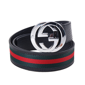 GUCCI-223891 인터로킹 G 은장버클 삼선 벨트