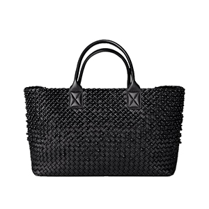 [스페셜오더]BOTTEGA VENETA-115664 보테가 베네타 네로 인트레치아토 나파 레진 스피어 장식 까바 숄더백