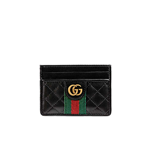 [스페셜오더]GUCCI-536454 1060 구찌 블랙 퀼트 가죽 더블 G 장식 카드 케이스