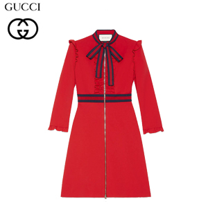 GUCCI-457032 6286 구찌 레드 비스코스 저지 드레스