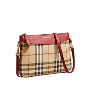 BURBERRY-39824881 버버리 호스페리 체크 가죽 클러치백 탠