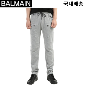 [국내입고 2일 특배송]PIERRE BALMAIN-피에르발망 16SS 무릅 절개라인 로고패치 트레이닝 팬츠 그레이