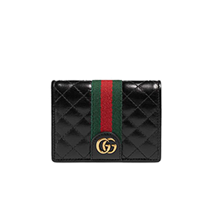 [스페셜오더]GUCCI-536453 1060 구찌 블랙 퀼트 가죽 더블 G 장식 카드 케이스