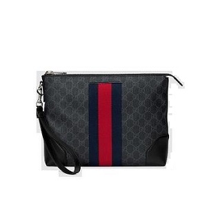 GUCCI-523603-1095 구찌 GG 수프림 웹 스트라이프 클러치백