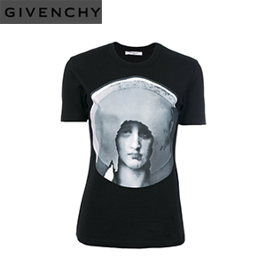 GIVENCHY-GZ110H 지방시 블랙 포트레이트 프린트 티셔츠 남녀공용