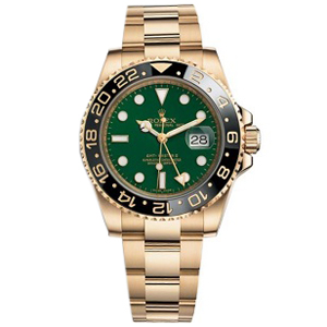 [스페셜오더]ROLEX-롤렉스 GMT-마스터 II 세라믹 베젤 18K 포금 옐로우 골드 그린다이얼 워치40mm