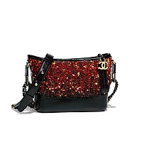 [스페셜오더]CHANEL-A91810 샤넬 블랙 빈티지 카프스킨 가브리엘 쉐브론 호보 백